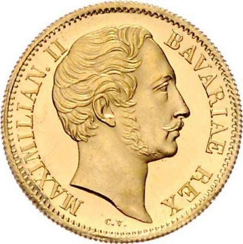 Awers monety - Dukat MDCCCLIII (1853) - cena złotej monety - Bawaria, Maksymilian II