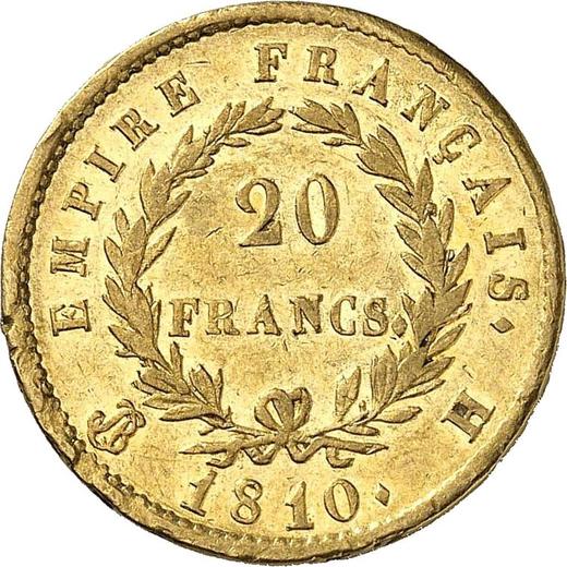 Реверс монеты - 20 франков 1810 года H "Тип 1809-1815" Ля-Рошель - цена золотой монеты - Франция, Наполеон I