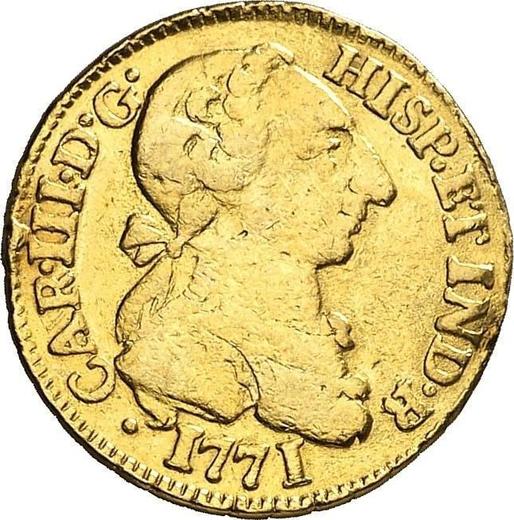 Awers monety - 1 escudo 1771 Mo MF - cena złotej monety - Meksyk, Karol III