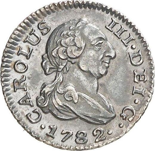 Аверс монеты - 1/2 реала 1782 года M JD - цена серебряной монеты - Испания, Карл III