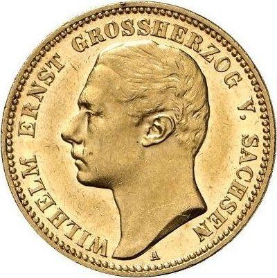 Аверс монеты - 20 марок 1901 года A "Саксен-Веймар-Эйзенах" - цена золотой монеты - Германия, Германская Империя
