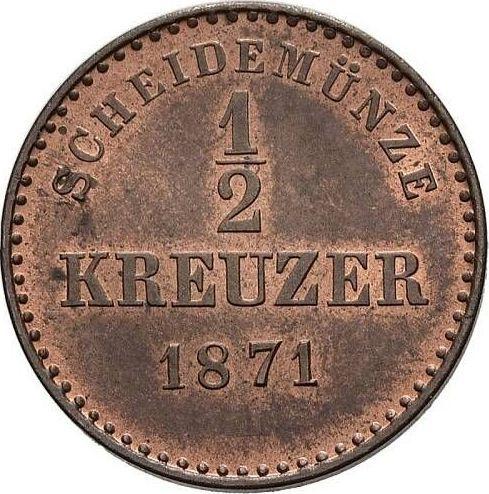 Реверс монеты - 1/2 крейцера 1871 года - цена  монеты - Вюртемберг, Карл I