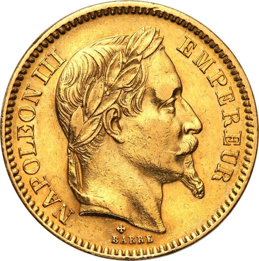 Аверс монеты - 20 франков 1862 года BB "Тип 1861-1870" Страсбург - цена золотой монеты - Франция, Наполеон III