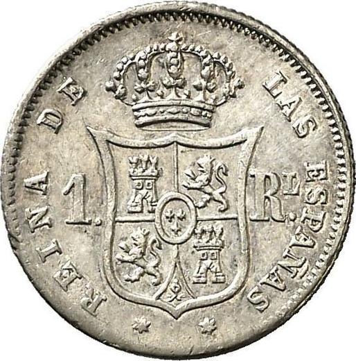 Revers 1 Real 1864 Sechs spitze Sterne - Silbermünze Wert - Spanien, Isabella II