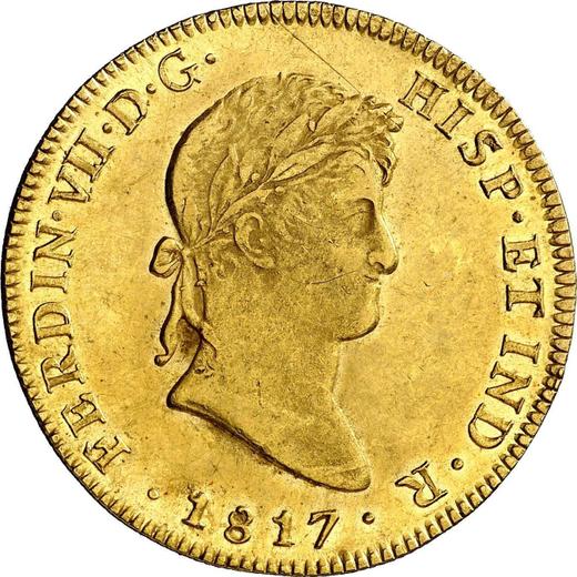 Аверс монеты - 8 эскудо 1817 года Mo JJ - цена золотой монеты - Мексика, Фердинанд VII