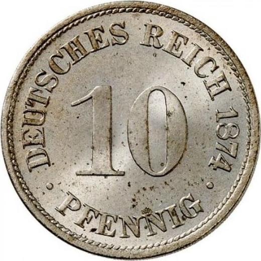 Аверс монеты - 10 пфеннигов 1874 года B "Тип 1873-1889" - цена  монеты - Германия, Германская Империя