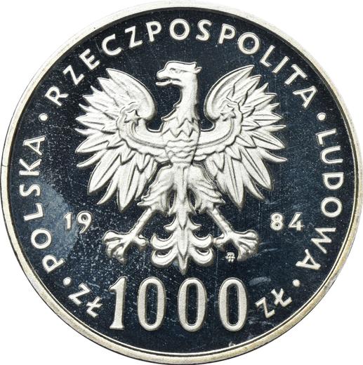 Аверс монеты - Пробные 1000 злотых 1984 года MW "40 лет Польской Народной Республики" Серебро - цена серебряной монеты - Польша, Народная Республика