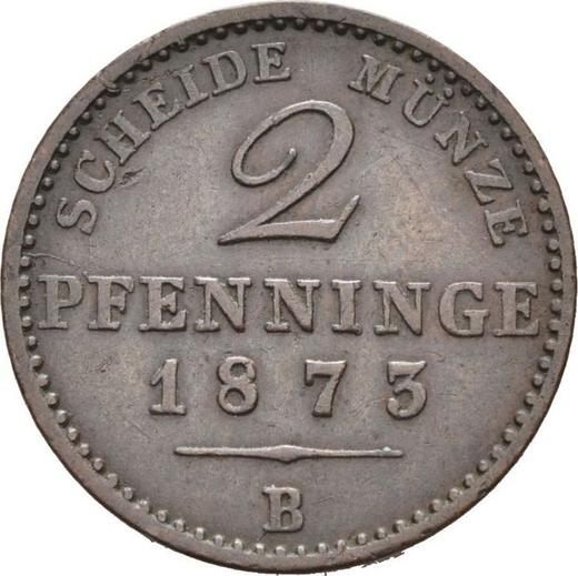 Реверс монеты - 2 пфеннига 1873 года B - цена  монеты - Пруссия, Вильгельм I