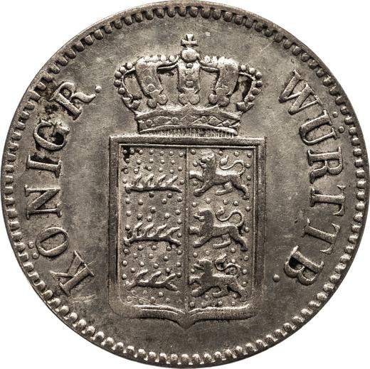 Anverso 3 kreuzers 1852 - valor de la moneda de plata - Wurtemberg, Guillermo I