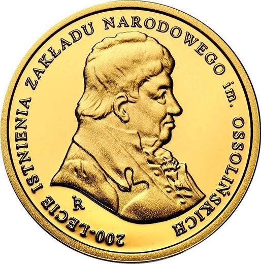 Reverso 100 eslotis 2017 MW "Bicentenario del Instituto Nacional Ossolinski" - valor de la moneda de oro - Polonia, República moderna