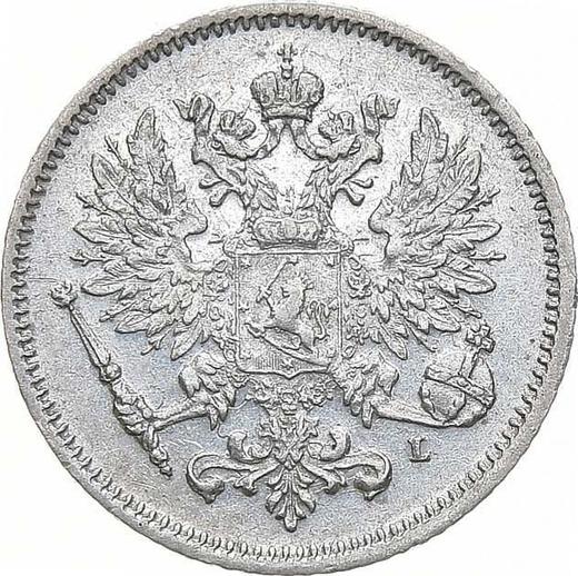 Аверс монеты - 25 пенни 1906 года L - цена серебряной монеты - Финляндия, Великое княжество