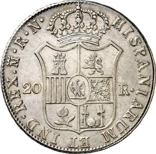 Rewers monety - 20 réales 1813 M RN - cena srebrnej monety - Hiszpania, Józef Bonaparte