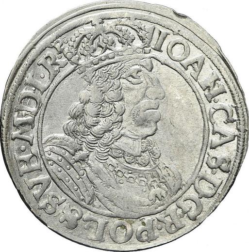 Аверс монеты - Орт (18 грошей) 1661 года HDL "Торунь" - цена серебряной монеты - Польша, Ян II Казимир