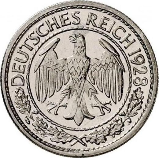 Аверс монеты - 50 рейхспфеннигов 1928 года F - цена  монеты - Германия, Bеймарская республика