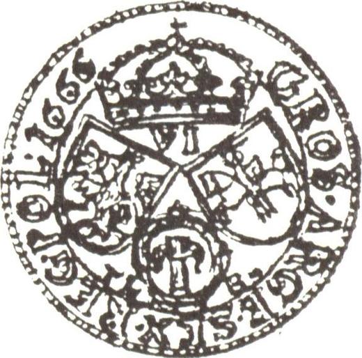 Reverso Szostak (6 groszy) 1666 TLB "Retrato en marco redondo" - valor de la moneda de plata - Polonia, Juan II Casimiro