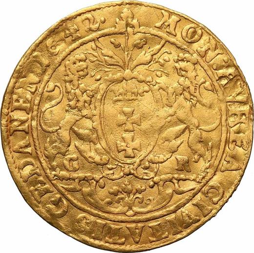 Reverso Ducado 1642 GR "Gdańsk" - valor de la moneda de oro - Polonia, Vladislao IV