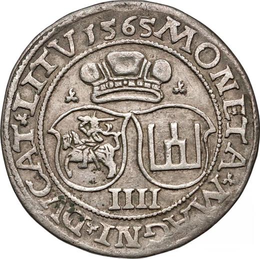 Rewers monety - Czworak (4 grosze) 1565 "Litwa" - cena srebrnej monety - Polska, Zygmunt II August