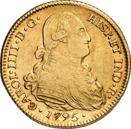 Аверс монеты - 4 эскудо 1795 года So DA - цена золотой монеты - Чили, Карл IV