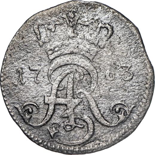 Аверс монеты - Трояк (3 гроша) 1763 года SB "Торуньский" - цена серебряной монеты - Польша, Август III