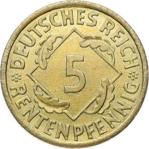 Anverso 5 Rentenpfennigs 1923 A - valor de la moneda  - Alemania, República de Weimar