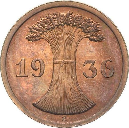 Реверс монеты - 2 рейхспфеннига 1936 года E - цена  монеты - Германия, Bеймарская республика