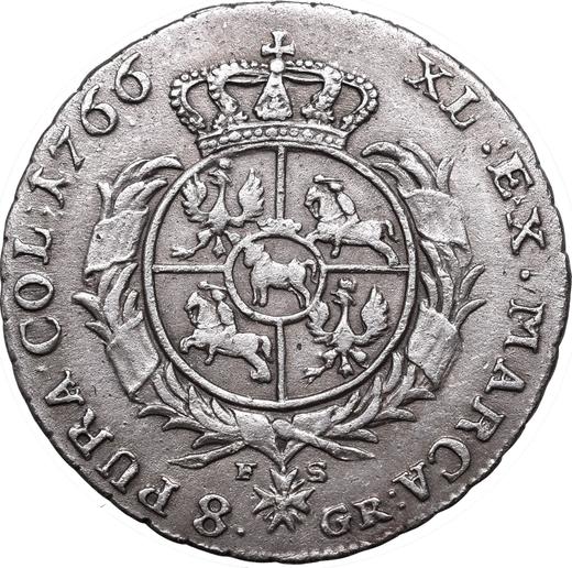 Rewers monety - Dwuzłotówka (8 groszy) 1766 FS - cena srebrnej monety - Polska, Stanisław II August