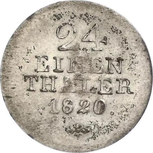 Rewers monety - 1/24 thaler 1820 - cena srebrnej monety - Hesja-Kassel, Wilhelm I