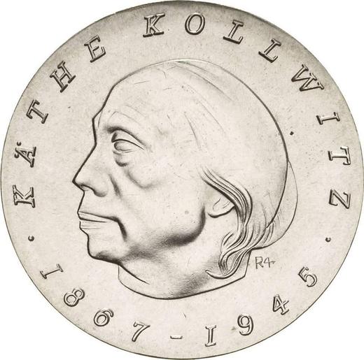 Obverse 10 Mark 1967 "Kollwitz" Edge (10 MARK * 10 MARK * 10 MARK) - Silver Coin Value - Germany, GDR