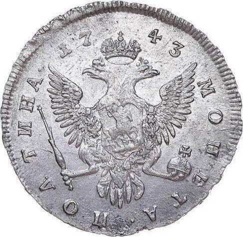 Reverso Poltina (1/2 rublo) 1743 ММД - valor de la moneda de plata - Rusia, Isabel I