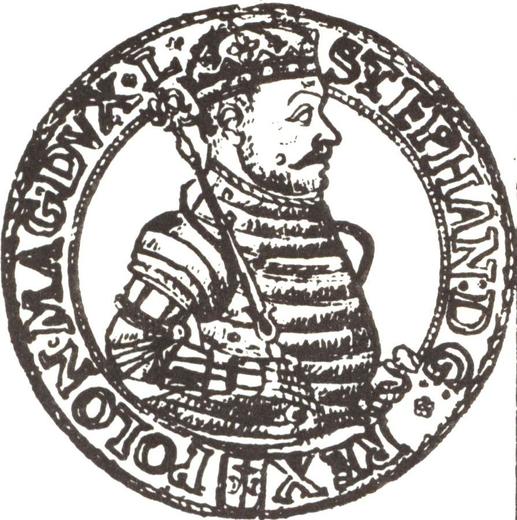 Аверс монеты - Талер 1582 года - цена серебряной монеты - Польша, Стефан Баторий