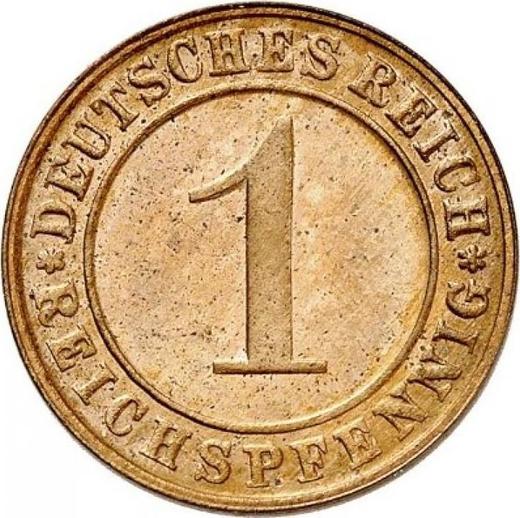 Аверс монеты - 1 рейхспфенниг 1925 года D - цена  монеты - Германия, Bеймарская республика