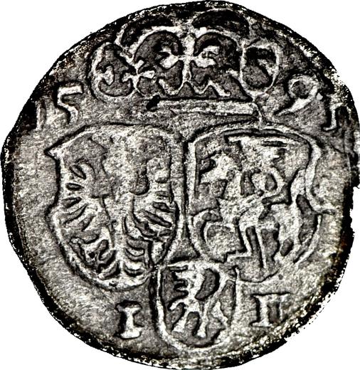 Rewers monety - Trzeciak (ternar) 1591 - cena srebrnej monety - Polska, Zygmunt III