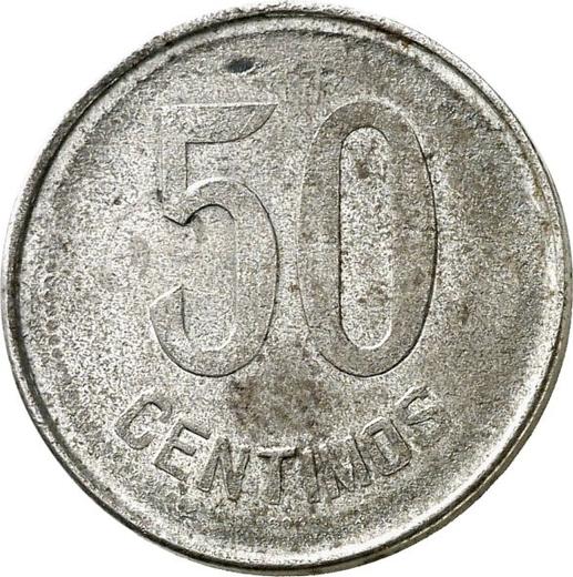Revers Probe 50 Centimos Ohne jahr (1931-1939) Eisen - Münze Wert - Spanien, II Republik