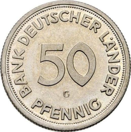 Anverso 50 Pfennige 1949 G "Bank deutscher Länder" - valor de la moneda  - Alemania, RFA