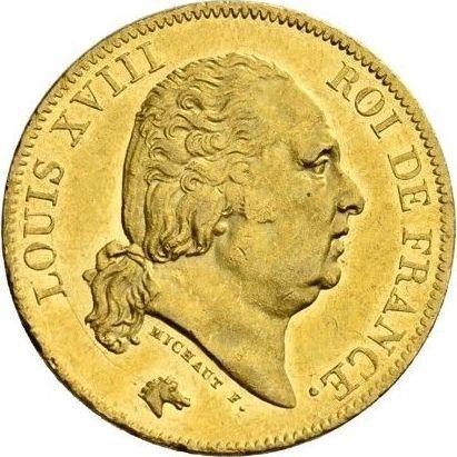 Awers monety - 40 franków 1817 A "Typ 1816-1824" Paryż - Francja, Ludwik XVIII