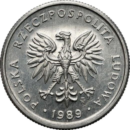 Awers monety - PRÓBA 2 złote 1989 MW Aluminium - cena  monety - Polska, PRL