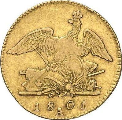 Rewers monety - Friedrichs d'or 1801 A - cena złotej monety - Prusy, Fryderyk Wilhelm III