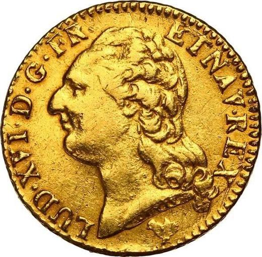 Obverse Louis d'Or 1792 N "Type 1785-1792" Montpellier - Gold Coin Value - France, Louis XVI