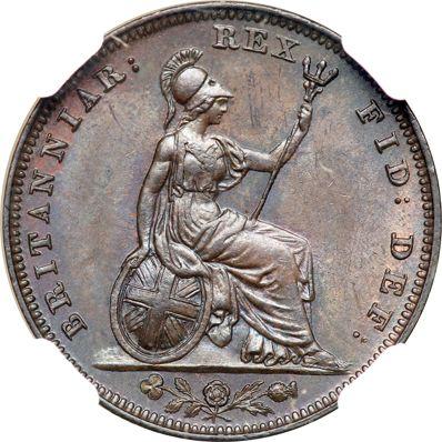 Реверс монеты - Фартинг 1829 года - цена  монеты - Великобритания, Георг IV