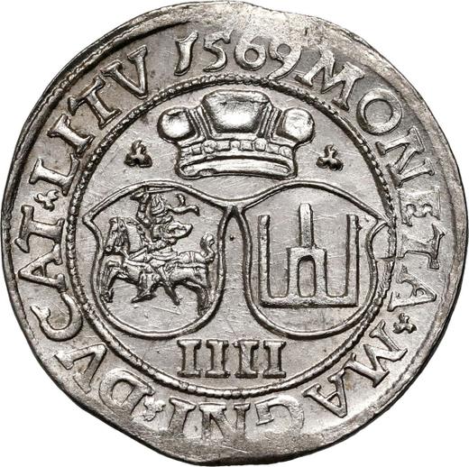 Реверс монеты - Чворак (4 гроша) 1569 года "Литва" - цена серебряной монеты - Польша, Сигизмунд II Август