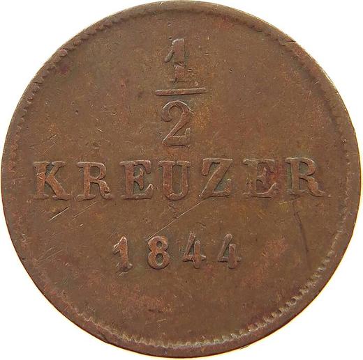 Reverse 1/2 Kreuzer 1844 "Type 1840-1856" -  Coin Value - Württemberg, William I