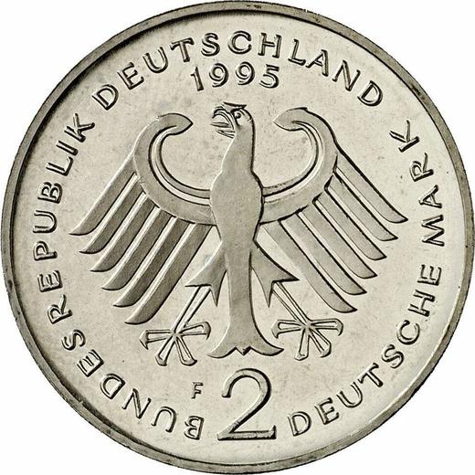 Reverso 2 marcos 1995 F "Willy Brandt" - valor de la moneda  - Alemania, RFA