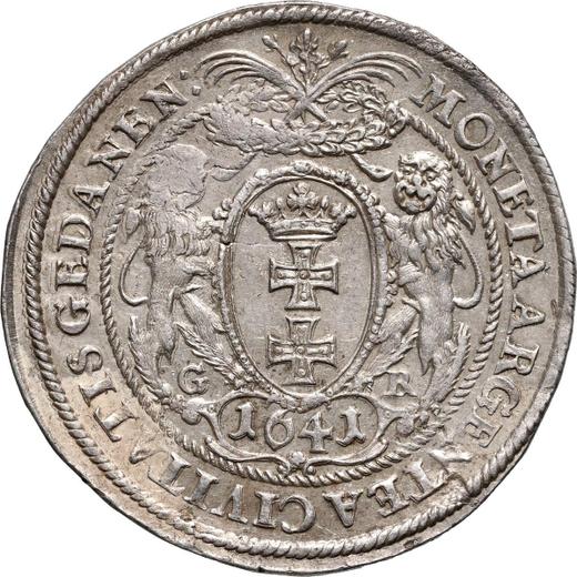 Reverso Medio tálero 1641 GR "Gdańsk" - valor de la moneda de plata - Polonia, Vladislao IV