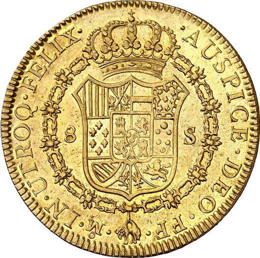 Реверс монеты - 8 эскудо 1782 года Mo FF - цена золотой монеты - Мексика, Карл III