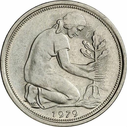 Реверс монеты - 50 пфеннигов 1979 года D - цена  монеты - Германия, ФРГ