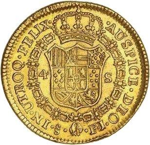 Revers 4 Escudos 1806 So FJ - Goldmünze Wert - Chile, Karl IV