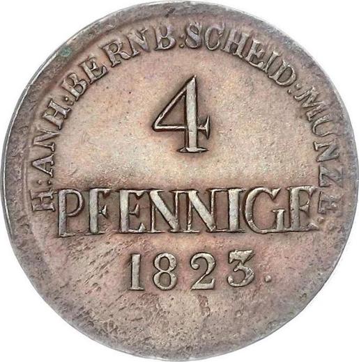 Reverso 4 Pfennige 1823 - valor de la moneda  - Anhalt-Bernburg, Alexis Federico Cristián