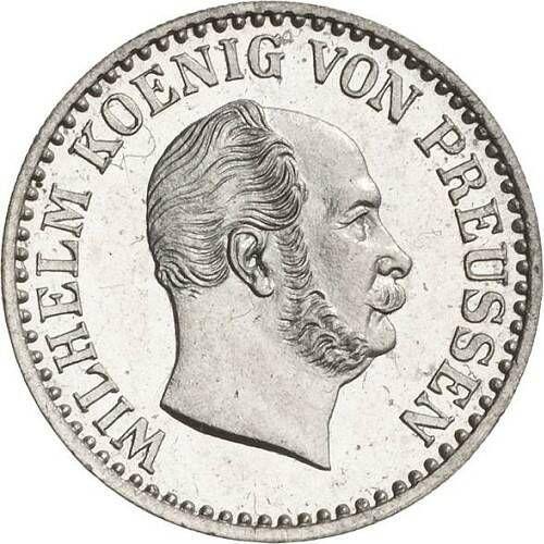 Аверс монеты - 1 серебряный грош 1869 года B - цена серебряной монеты - Пруссия, Вильгельм I