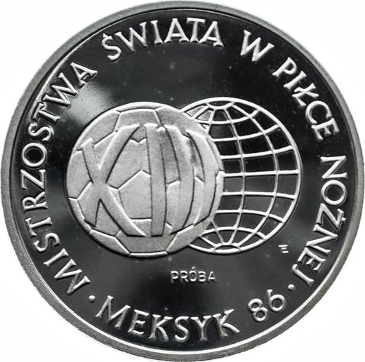 Reverso Pruebas 1000 eslotis 1986 MW ET "Copa Mundial de Fútbol de 1986" Plata - valor de la moneda de plata - Polonia, República Popular