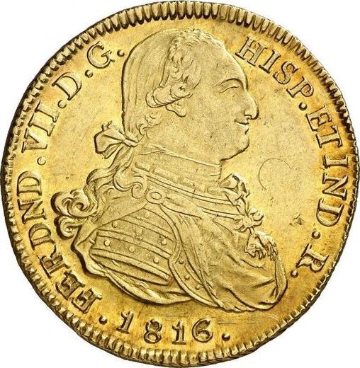 Obverse 8 Escudos 1816 PN FR - Gold Coin Value - Colombia, Ferdinand VII